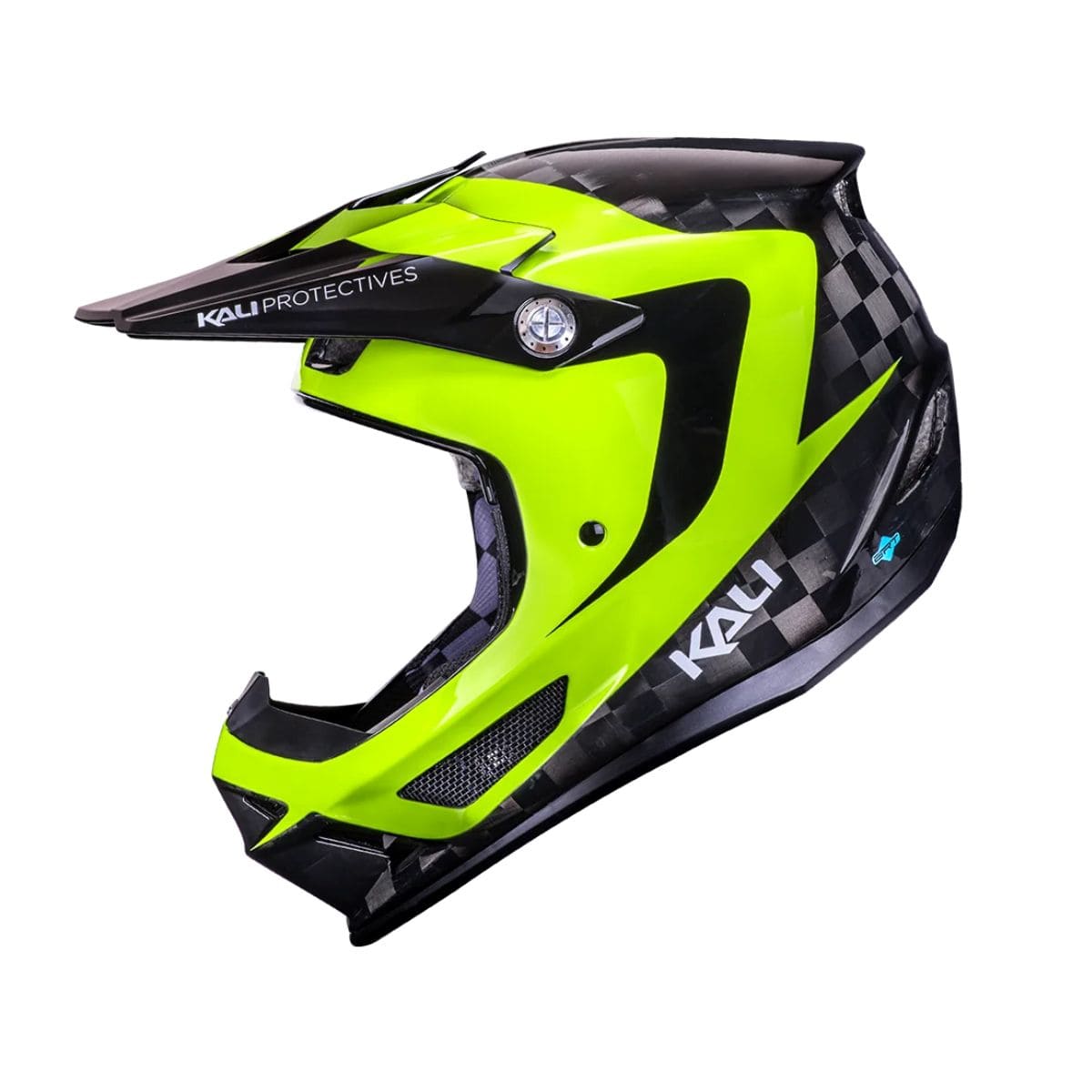 Kali Protectives Trinity Carbon Full Face Helmet Gloss Black/Fluo Yellow