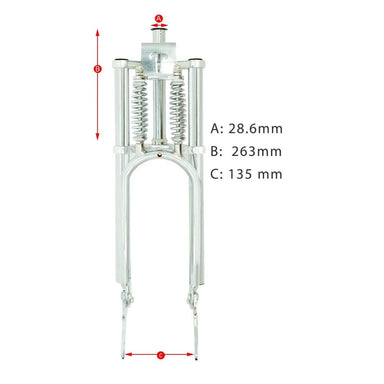 Tracer GT Triple Tree Deluxe 26" Dual Spring Classical Fork Disc Brake Chrome Details